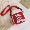 Korean Style Patchwork Canvas Crossbody Bag Women'S Bag Creative Student Shoulder Bag