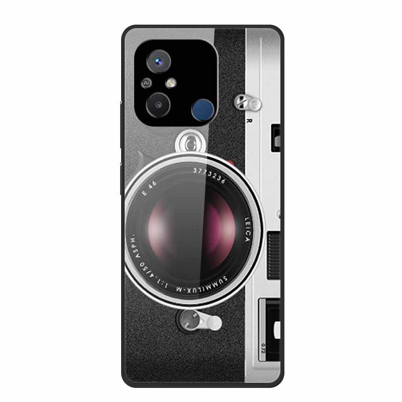Gehärtetes Glas Case für Redmi 12C Rückabdeckung Hartschalen Case für Xiaomi Redmi 12C 4G Handyhülle Redmi12C Fundas 22120RN86G Cooler Stoßfänger