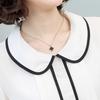 Women's Chiffon Trumpet Sleeve Doll Collar Shirt - Summer Mid-Sleeve Korean Style