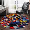 1pc UFO Robot Grendizer10 Print Round Carpet Chair Round Carpet Suitable for Bedroom Living Room Home Decorative Carpet