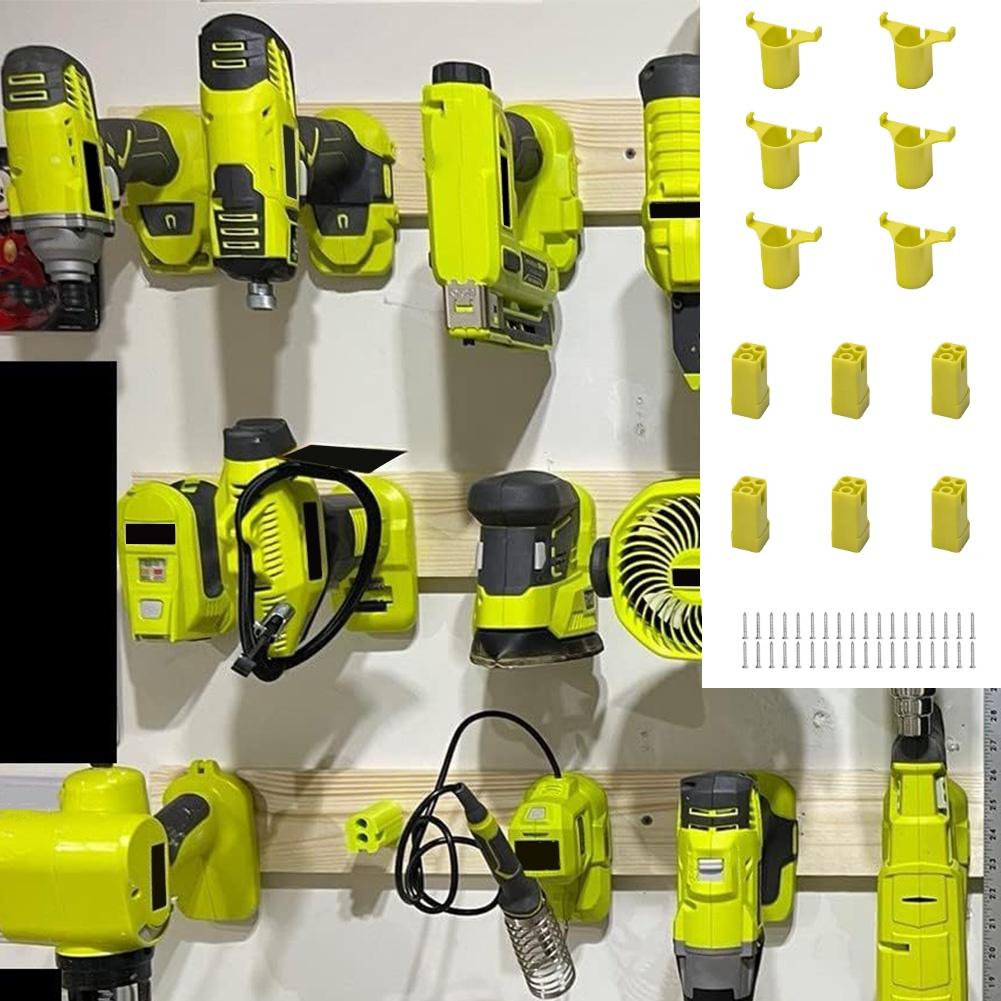 Organize 18V Cordless Tools and Batteries with This 12 Piece Holder Set Designed for Wall Mounting and Space Efficiency