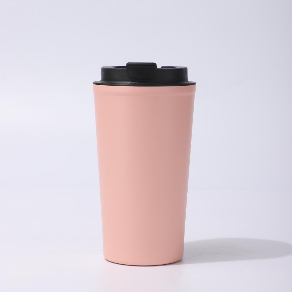 500ml Double Wall 304 Stainless Steel Coffee Cup, Leakproof Flip Lid Vacuum Insulated Travel Mug for Office Car Daily Use