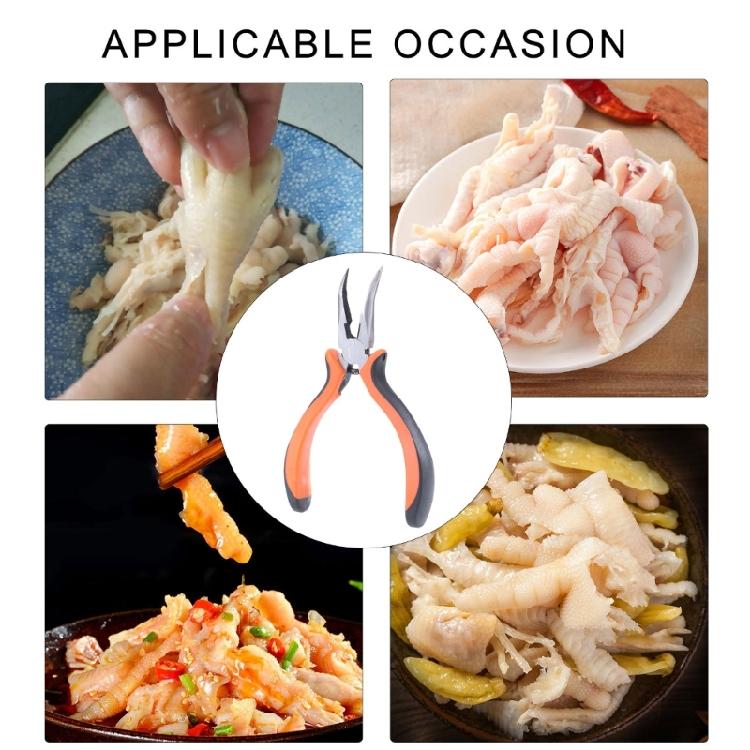 Heavy Duty Duck Chicken Poultry Bone Pliers with Curved Nose, Spring Loaded Kitchen Cooks Gadget for Effortless Deboning