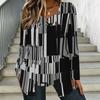 Women Plus Size Square Neck Long Sleeve T Shirt Double Layer Front Boho Watercolor Floral Printed Loose Blouse