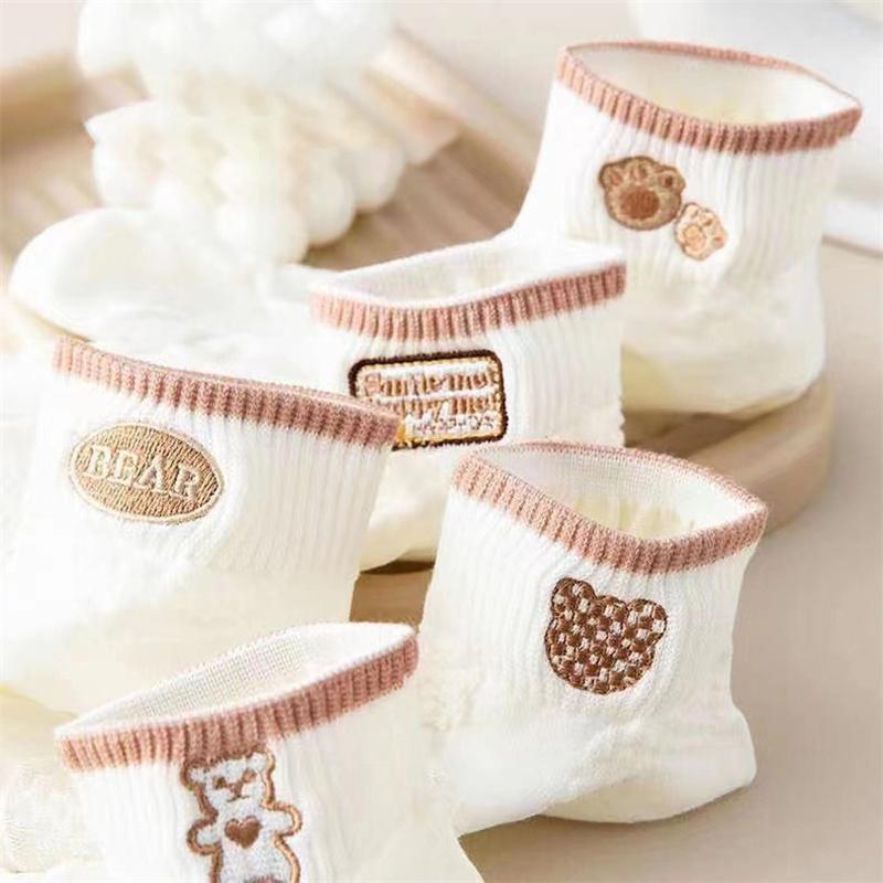 5 Pairs/set Cartoon Casual Breathable Spring Summer Autumn Women Girl Invisible Ankle Low Tube Boat Socks Boat Socks