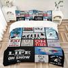 3pcs Snowy Adventures Print Bedding Set (1 Cover + 2 Pillowcases, Without Inserts), This Printed Bedding Set Is Soft and Comfortable