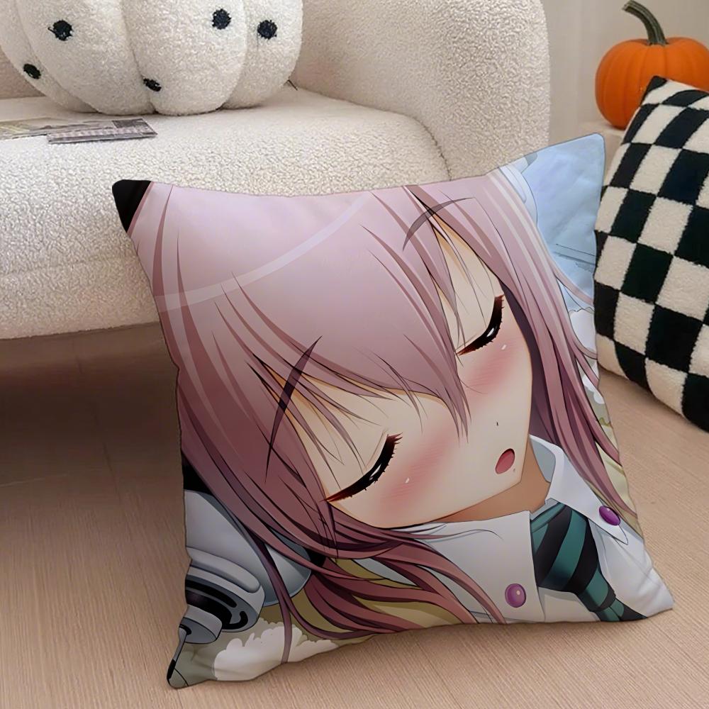 sSuper Sonico Pillow Anime Character Cushion Cover Throw Pillow Cover Hidden Button Durable Polyester Chair Cushion