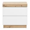 Wood Grain Nightstand with 2 Drawers Spacious Desktop Strong Load-bearing Small Side Table Nightstand Bedroom