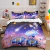 Ätherisches Blumiges Galaxie Set Design Kinder- und Schlafzimmerdekoration für Erwachsene, Exquisites Dreiteiliges Bettwäsche-Set Geschenk