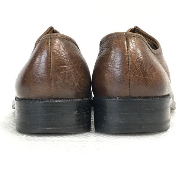 70s-80s old logo Vintage VAN BOMMEL Goodyear welt leather plain toe 5.5 24.5 brown dress shoes(USED)