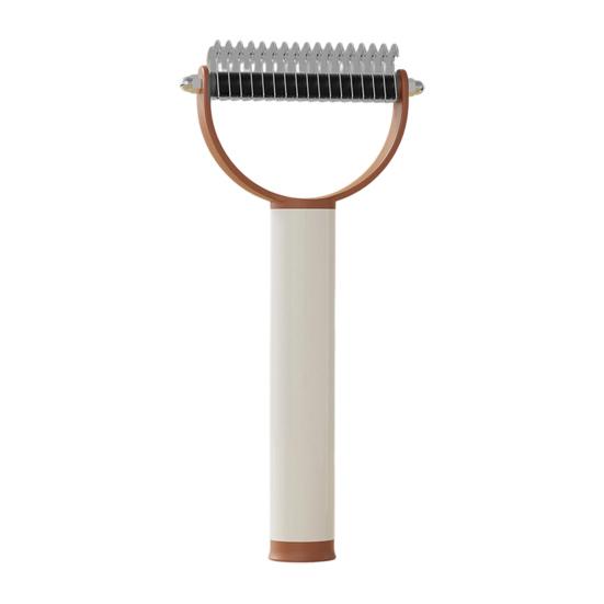 

Pet Detangling Comb, Dual-Sided Dematting Tool, Safe Pet Undercoat Rake, Deshedding Tool коричневий
