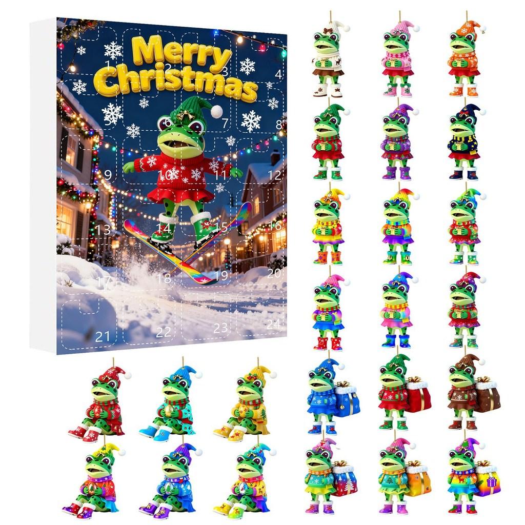 

Christmas Elf Frog Acrylic Bling Box With 24 Accessories For Holiday Gift Ideas Style F