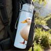 1PC White Duck Farm Animal Print 750ml Color Plastic Sports Water Bottle Leakproof Flip Straw Lid Suitable for Sports Office Home Use