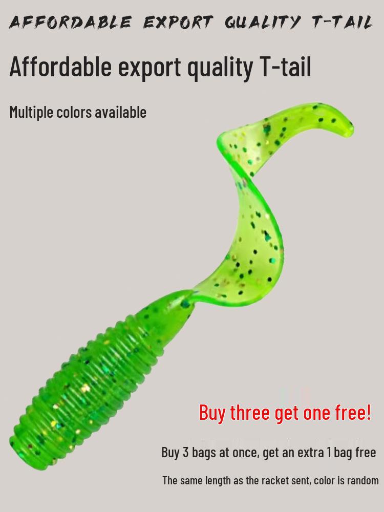 Micro Bait Curly Tail Soft Worm with Lead Head Hook for Mandarin Fish & Bass