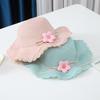 New 2 Pcs Summertime Children Straw Hat and Shoulder Bag Girls Outdoor Flowers Beach Cap Cute Travel Beach Sun Hat Crossbody Bag