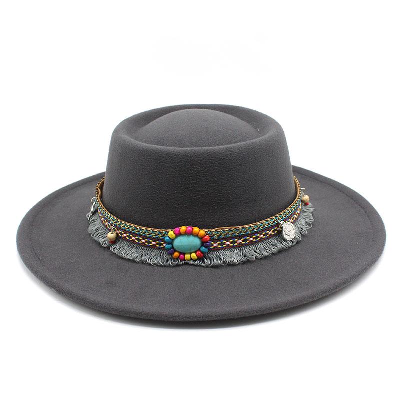 2022 Xiaohongshu Chain Dome Convex Top French Top Hat Style Felt Hat 8.5Cm