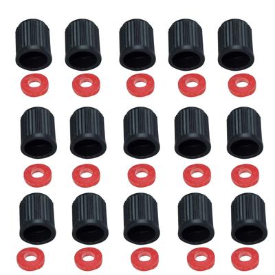 FamGift Car Bicycle Tire (Dustproof) Universal Valve Cover with Seal Valve (Black 15 Pieces)