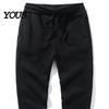 Heren Fleece gevoerde Joggingbroek Joggers, Verdikte Trainingsbroek met Geribbelde Enkelmanchetten, Veelzijdige Dagelijkse Warme Broek Winter Atletische Broek voor Buiten