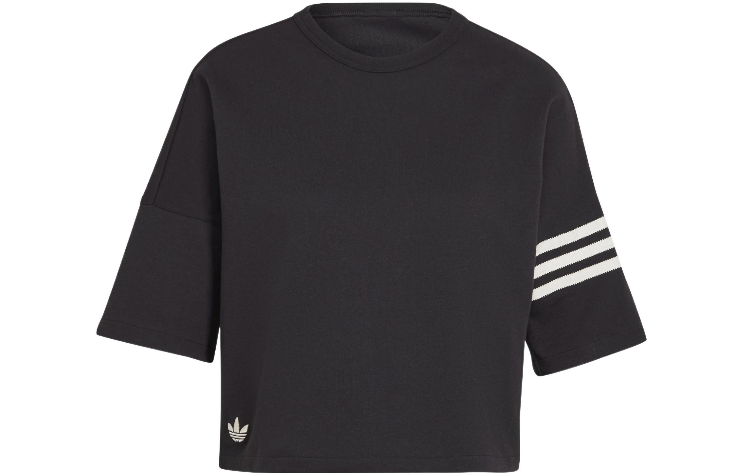 Adidas Originals T Shirts Women s Black Crew Neck Moderate Straight Fit HM1758 34