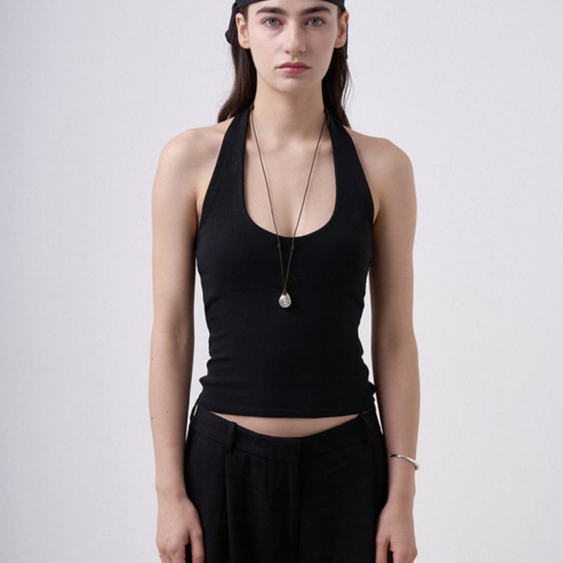 TIERNO N.024/SHELL LEATHER NECKLACE_BROWN