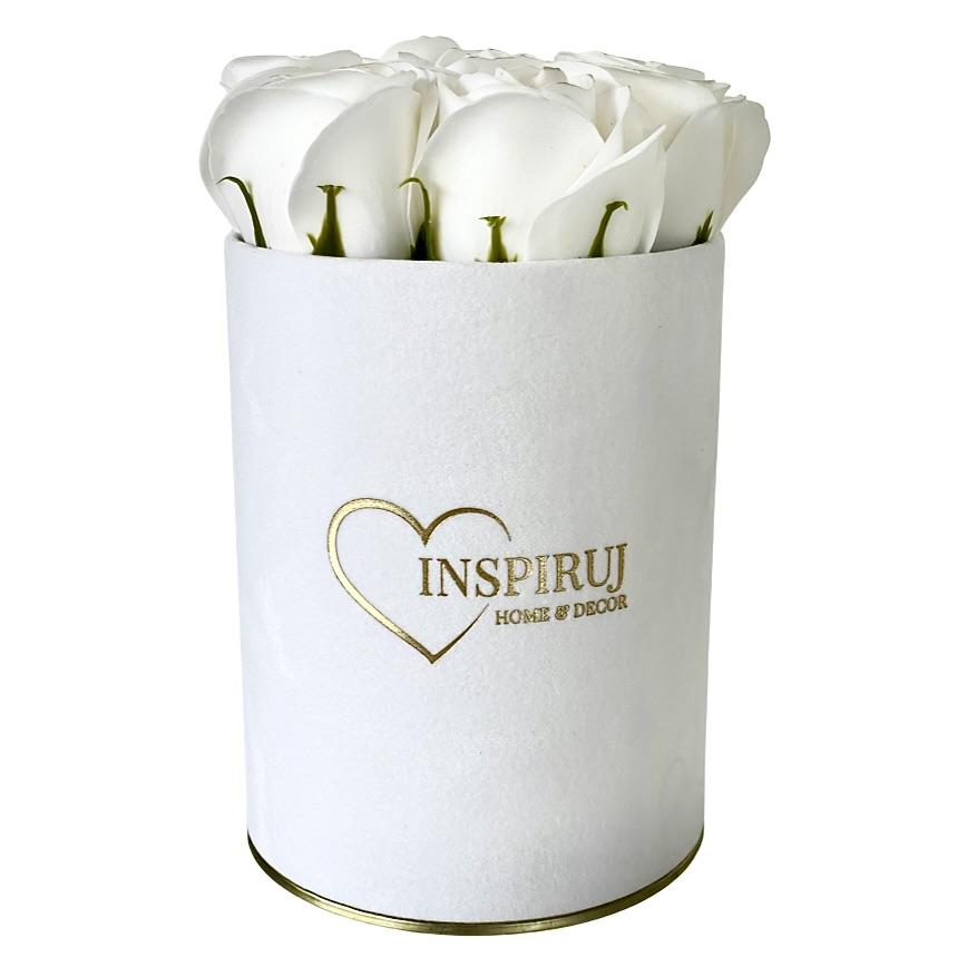 Flowerbox Inspuj - White Box with Soap Roses - No. 19 White