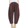 Womens Corduroy Pants Barrel Casual Loose Baggy Drawstring Wide Leg Palazzo Pants With Pockets
