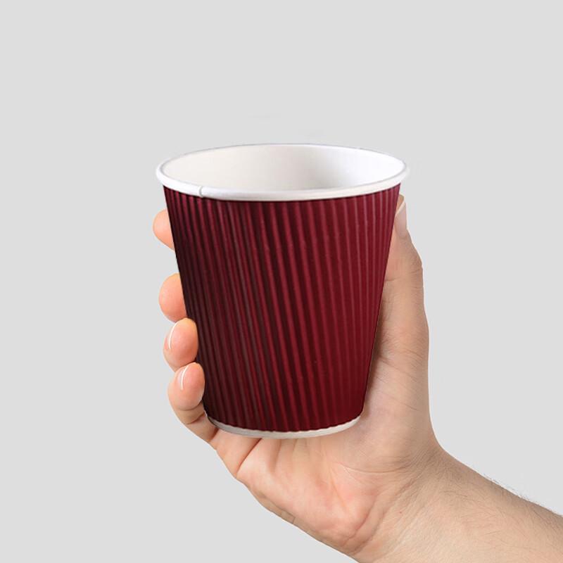 Disposable Red Corrugated Coffee Paper Cups with Lids