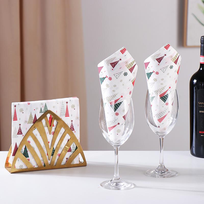 Christmas Tree Print Napkins - Festive Themed Paper Napkins for Parties and Decor