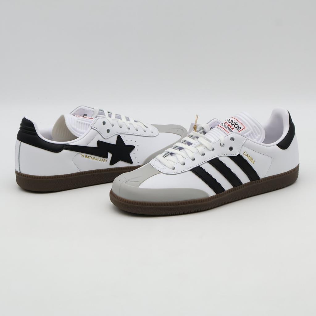 JR9245 A BATHING APE adidas Originals Samba Cloud White Core Black Gum (Men's)