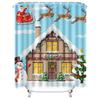 TU Winterferien Hütte Duschvorhang Weihnachtswald Hütte Bauernhaus Badezimmer Dekoration Festliche Natur Szene Heimdekoration