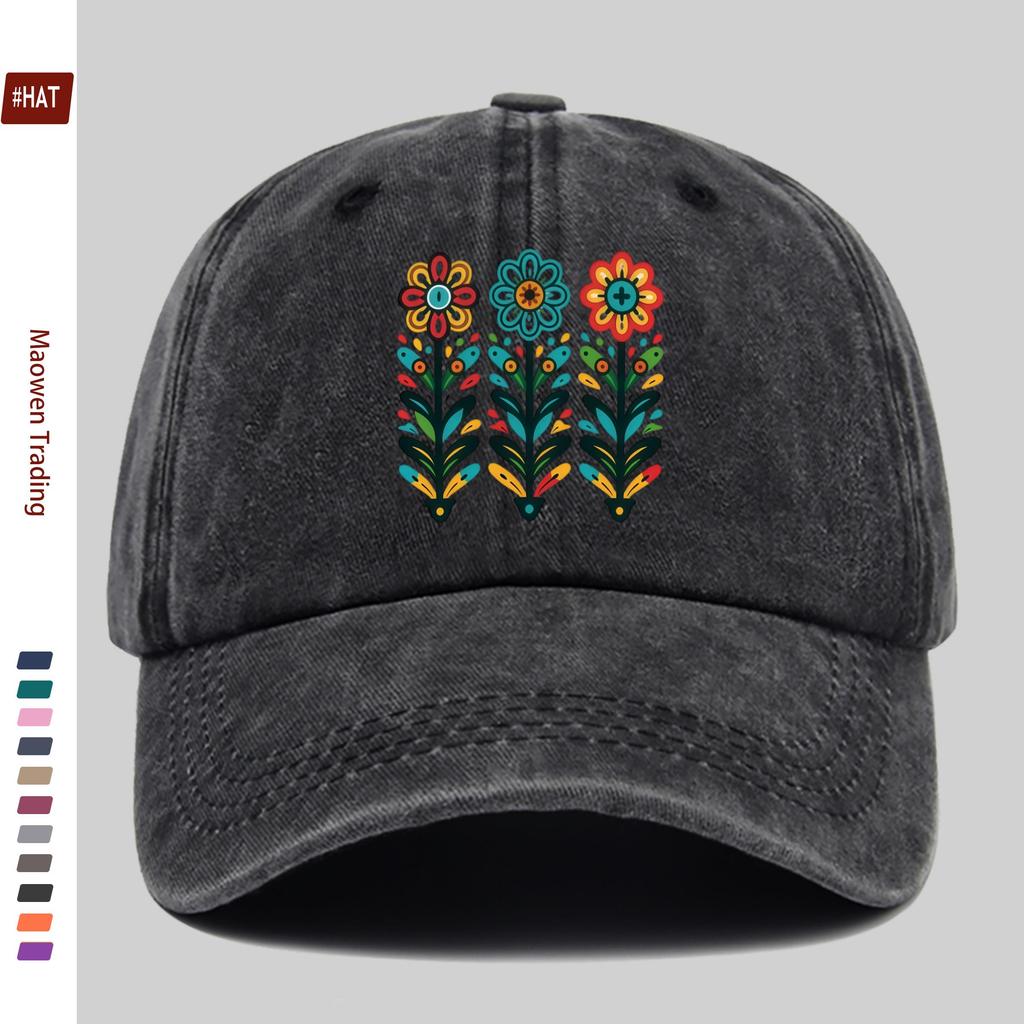 pc Vibrant Plant Pattern Printed Baseball Cap Casual Pattern Design Decor Hat Comfortable Lightweight Sun Hat with Adjustable