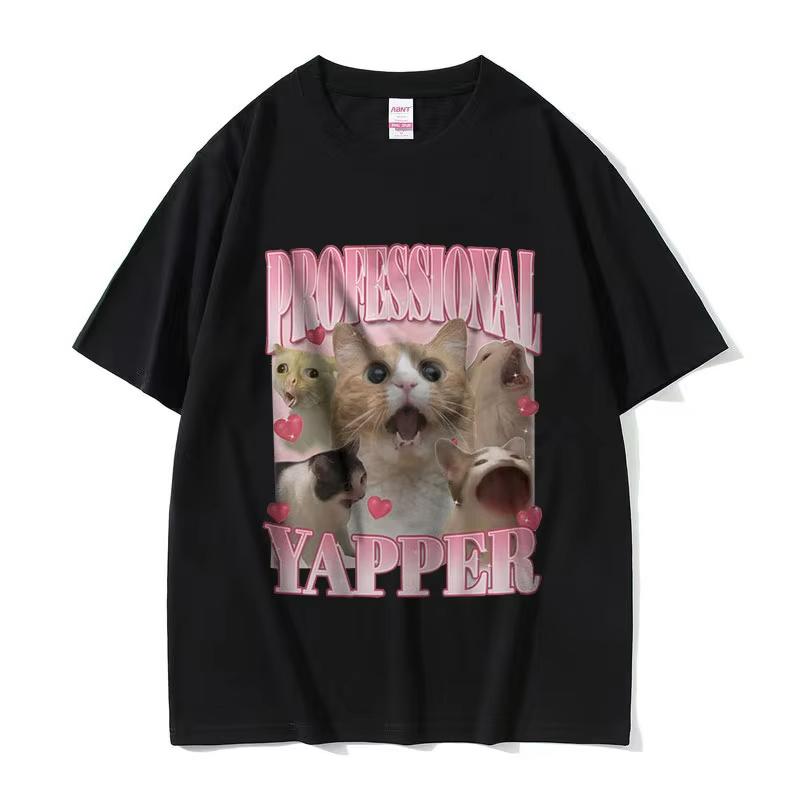 Profesionální Pojídač Kočiček Legrační Tričko pro Milovníky Koček Pánské Ležérní Módní Oblečení Tričko Unisex 100% Bavlna Nadměrná Trička