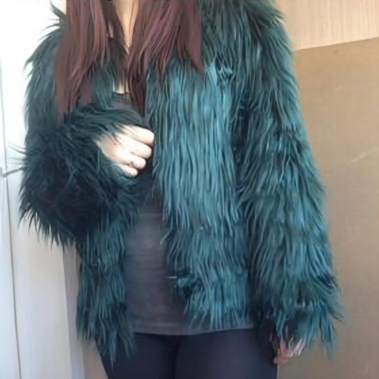 Women's Long Sleeve Fluffy Coat Open Front Faux Fur Cardigan Furry Parka Shaggy Jacket Winter Warm Outerwear