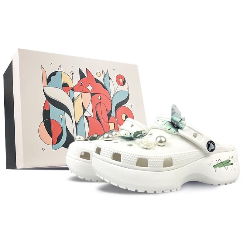 

Crocs Classic Platform Clog BNK Clogs Women s Green White 34-35 белый