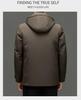 Men's Mid-Length Hooded Detachable Down Jacket - Thick, Warm Outerwear