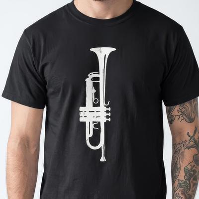 Trumpet T-Shirt and Kids Tshirt | Minimalist Music Tee | Jazz Musician Gift | Black Graphic Tee