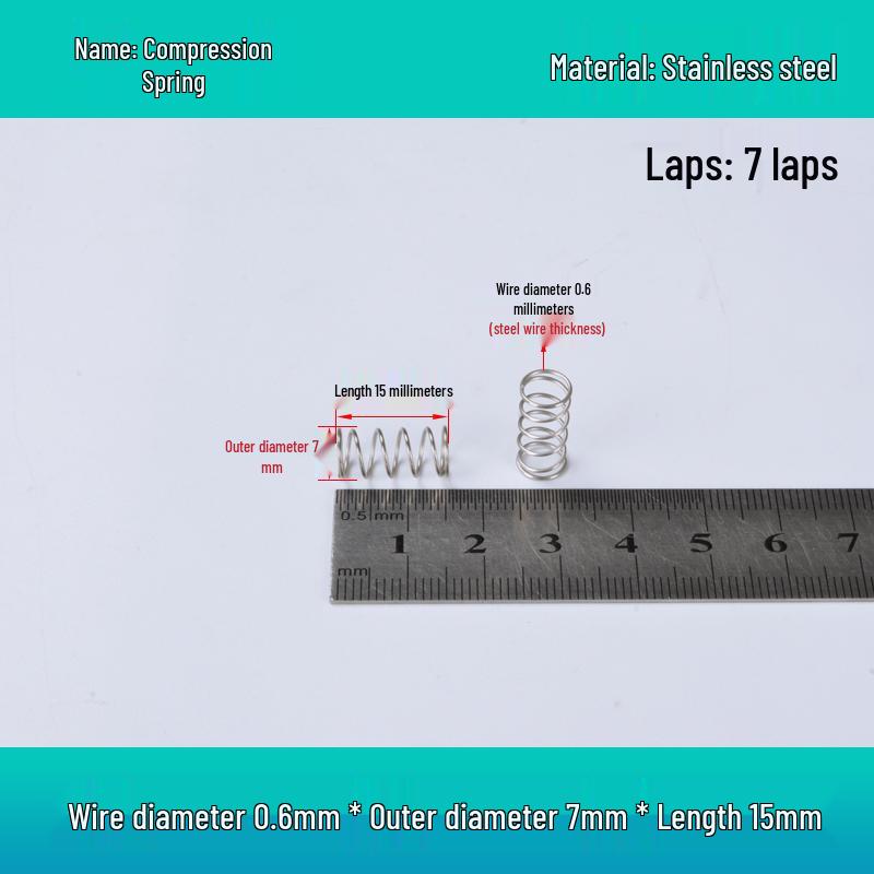 Y-förmige Edelstahl-Druckfeder, 0,6 mm Draht, 7-12 mm Außendurchmesser