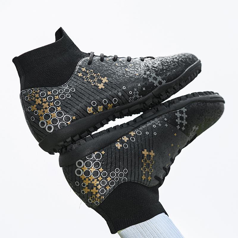 Men Soccer Shoes Women Football Boots Breathable Non-Slip Grass Training Sneakers Cleats Outdoor High Top Sport Footwear