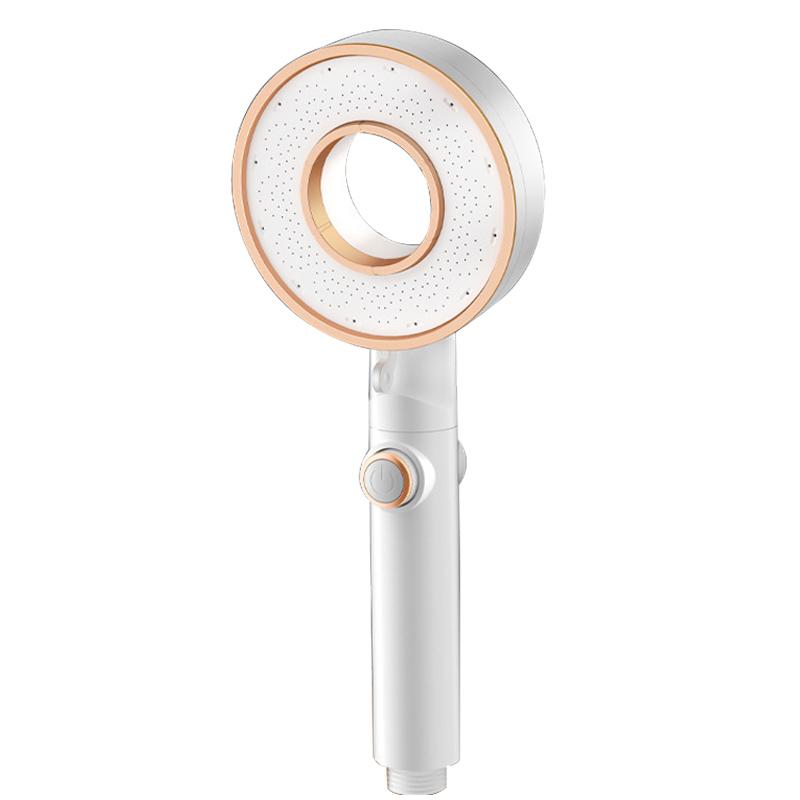 

Donut Handheld Shower Head Three-speed Pressurized Household Shower Set Filter One-button Water Stop белый