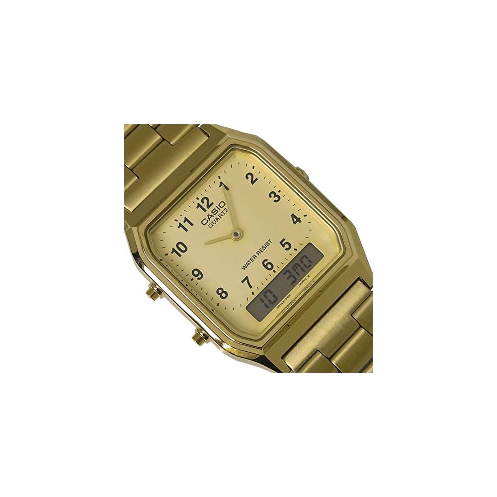 Casio Standard AQ-230GA-9B Analog Digital Watch Gold Metal for Men and Women