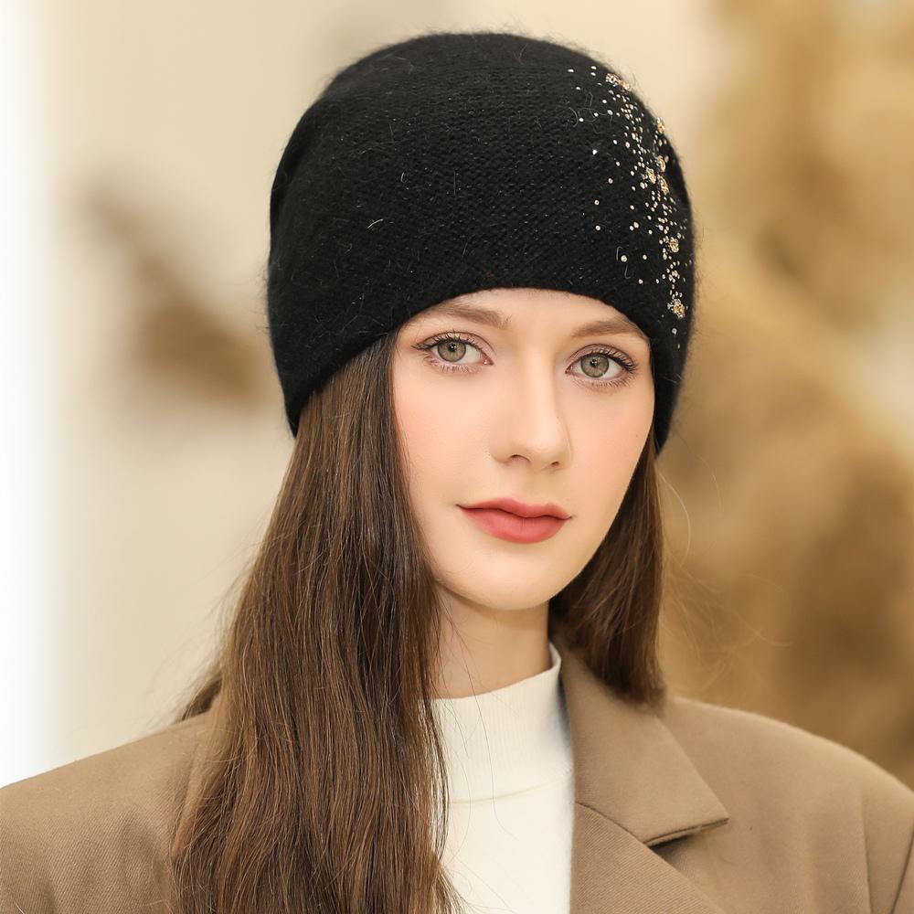 Women Winter Hat Fashion Decorate Beanie Hat Warm Winter Cap For Female Casual Streetwear Knitted Hat