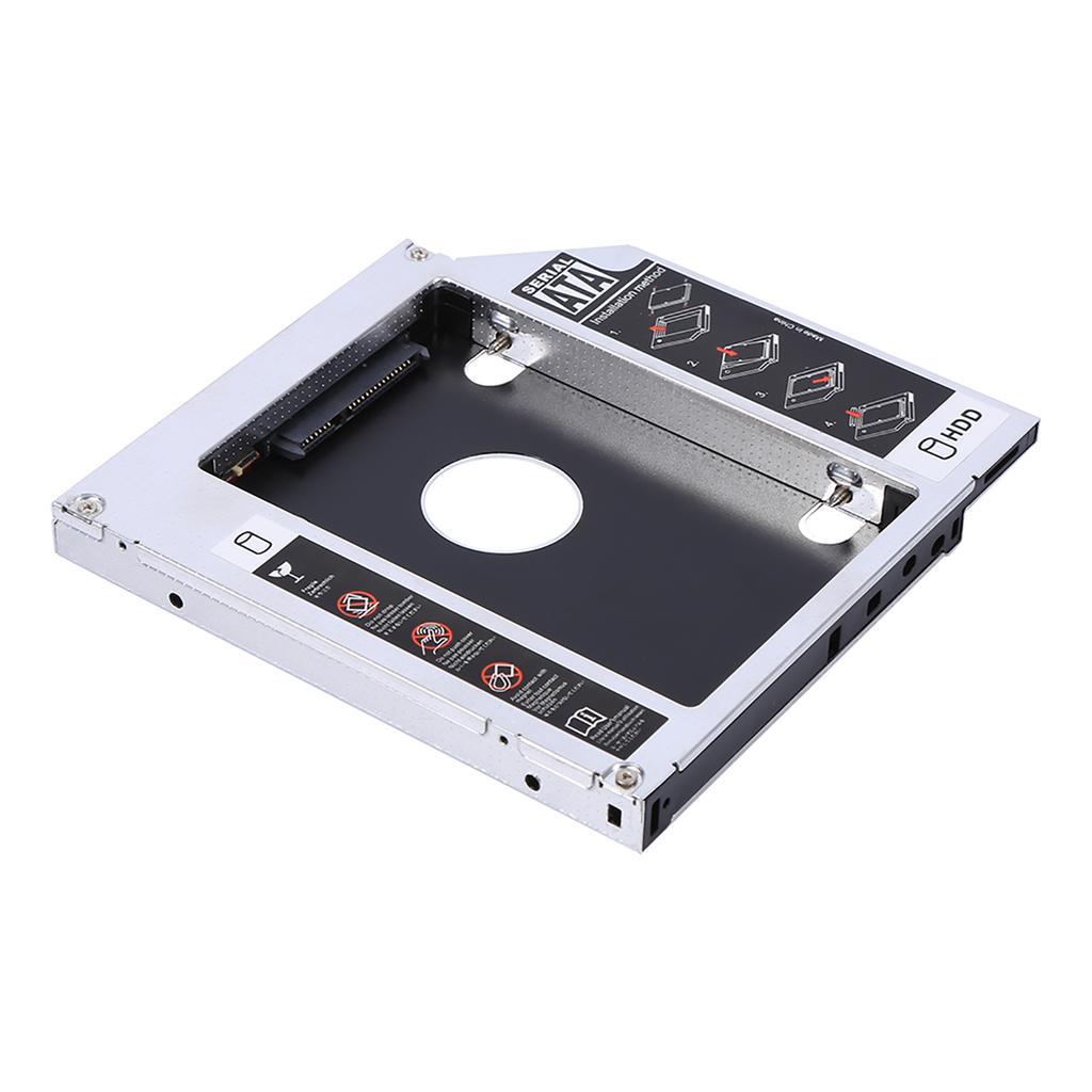 12.7mm Aluminum SATA HDD SSD Enclosure Hard Disk Drive Bay Caddy Optical DVD Adapter for Laptop