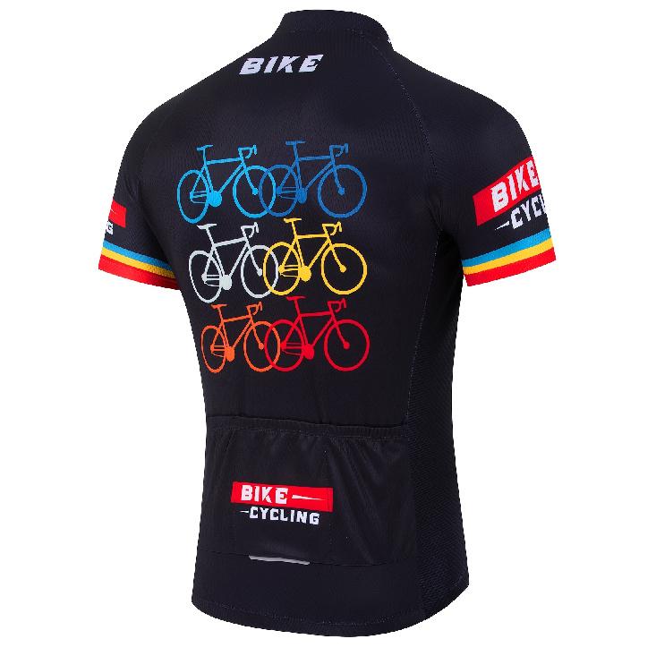 Men'S High-Quality Short Sleeve Cycling Jersey with Reflective Tag & Letter Print - Breathable Moisture-Wicking Fabric, All-Season Regular Fit