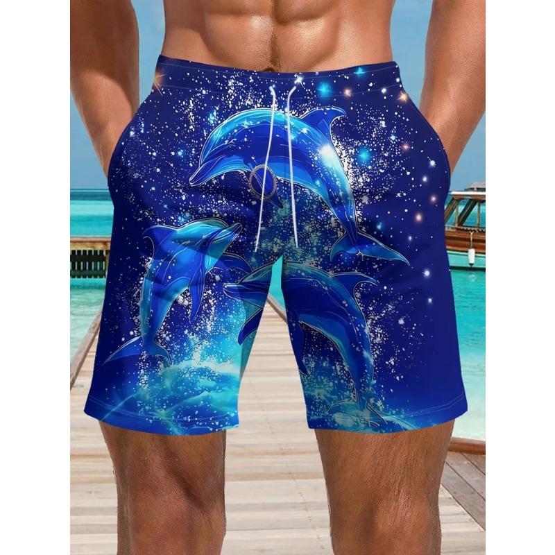 Summer Men's 3D Printed Beach Shorts Fashion Versatile Trend Breathable Casual Vacation Style