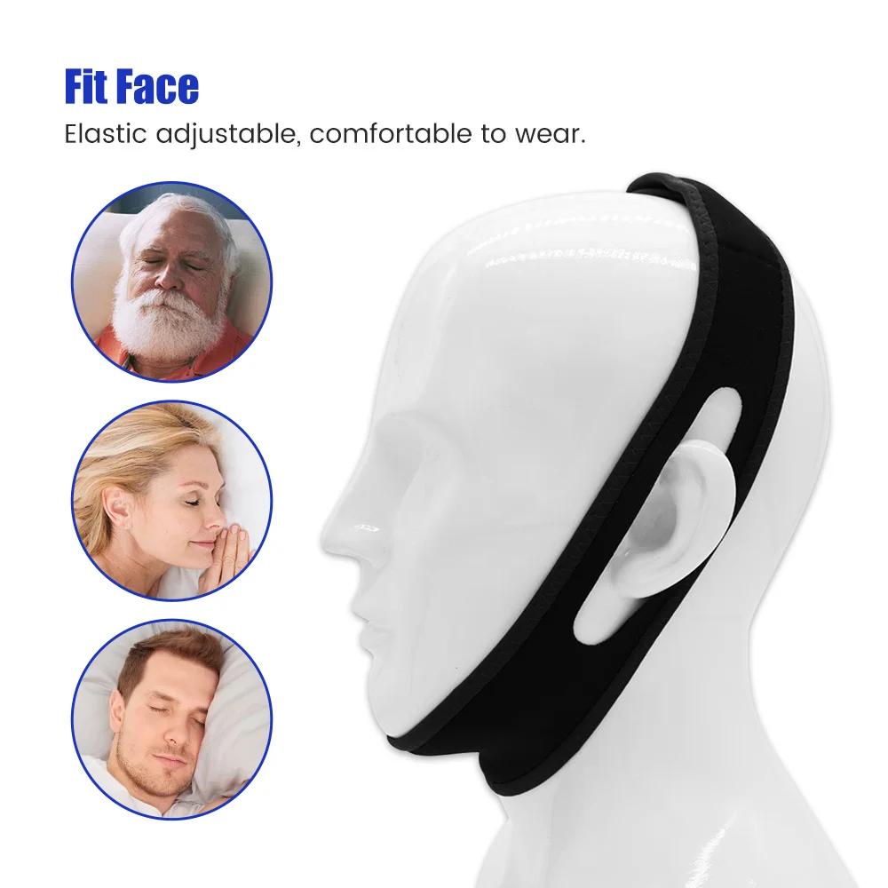 Anti Snore Stop Snoring Chin Strap Belt Anti Apnea Jaw Solution Sleep Support Apnea Belt Mouth Guard for Better Breath Tool