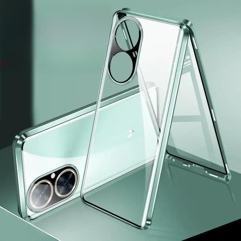 

360 двухсторонний стеклянный полный чехол для Xiaomi POCO X7 Pro Redmi Turbo4 чехол с пряжкой для Redmi Turbo 4 противоударный металлический бампер POCO X7 зелёный