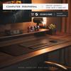Carbon Fiber Cork Large PU Leather Waterproof Desk Mat
