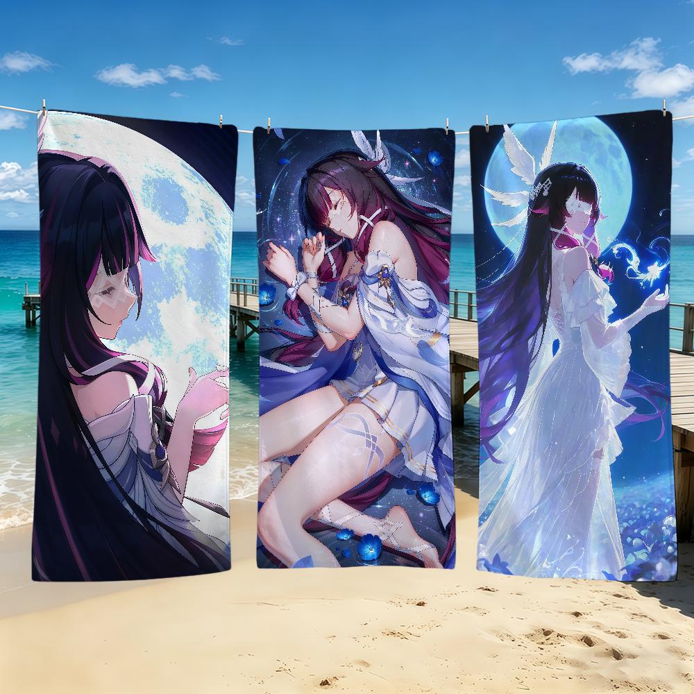 Genshin Impact Columbina Towel For Outdoor Camping Beach Towel Super Absorbent Quick-Drying Summer Towel