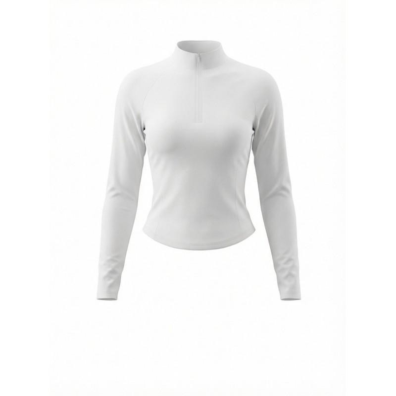 Womens Tennis Sport Set Long Sleeve Zipper Collar Skirted Outfit Striped Pleated Gym Workout Suit
