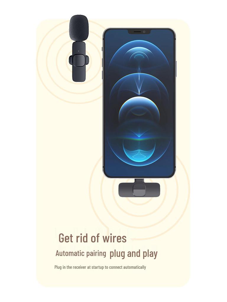 2.4G Wireless Lavalier Mic K9: Dual Auto Noise Reduction for Mobile Streaming & Recording
